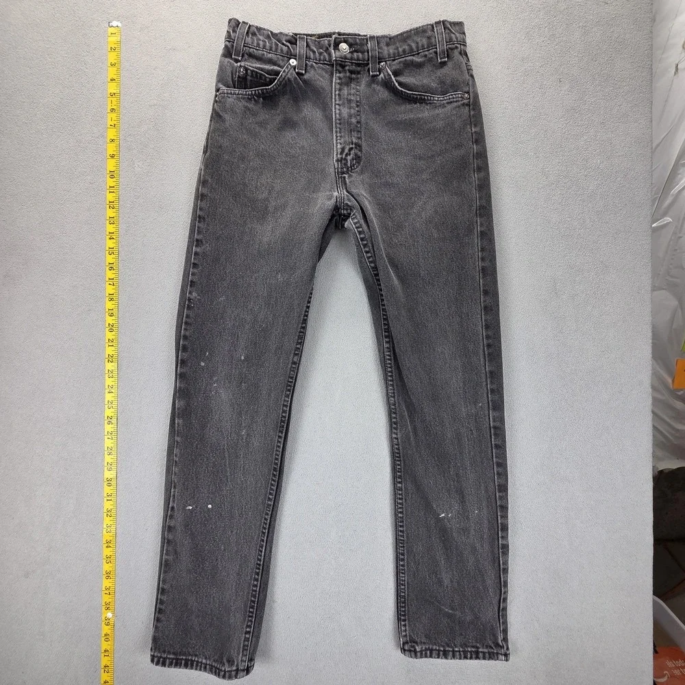 VTG Levis 505 Jeans Mens Gray Med Wash Straight Denim Zip Fly USA Fits 29x29